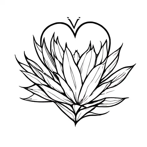 Minimalistic Agave And Heart