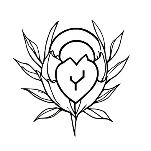 Minimalistic Agave And Heart Shaped Lock