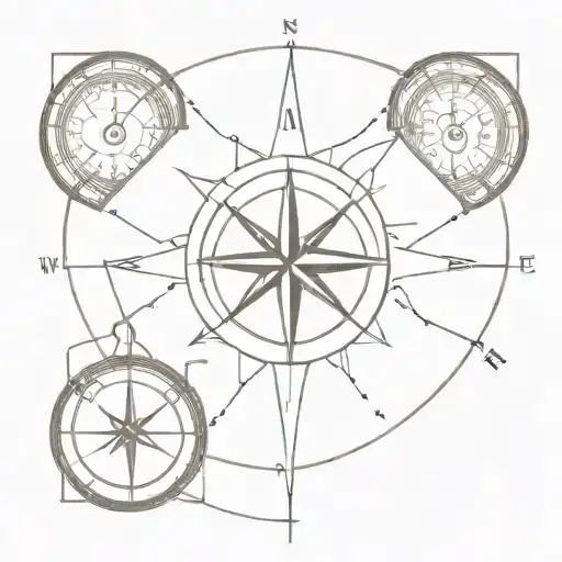 Create A Tattoo Of A Compass Intertwined With Gym Equipment To Represent Exploring And Working Out
