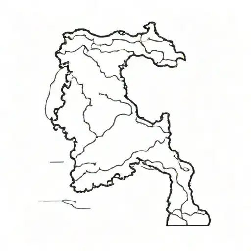 Portugal And Luxembourg Country Outline