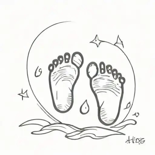 A Minimalist Tattoo Of Two Baby Footprints To Symbolize Your Role As A Parent Of Twins