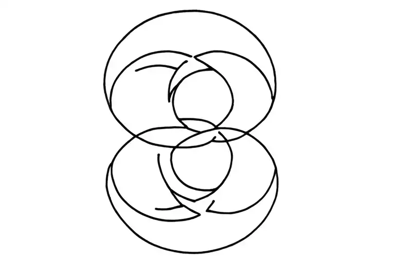 Sun And Moon Connecting With Lines In A Figure Eight Shape