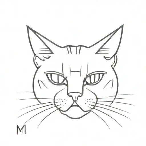Angry Cat With M On The Head