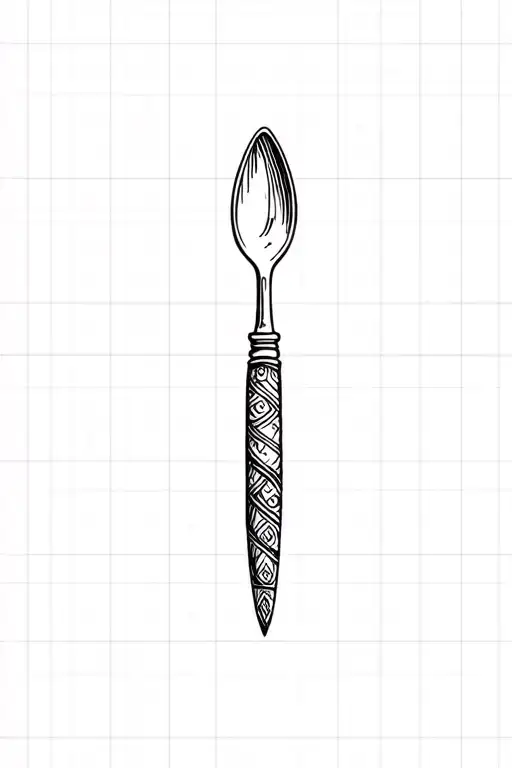 A Typical American Fork Next To A Filipino Spoon