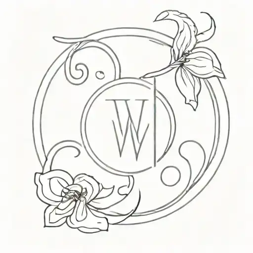 Gemini Symbol And A W Initial