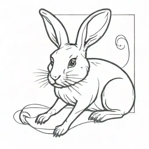 Happy Red Rabbit With Black Eyes