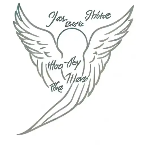 Small Minimalist Angel Wing With The Words You Were Never The Same Way Twice Surrounding It