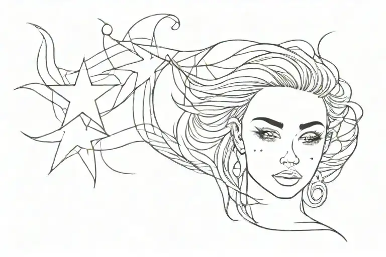 Bright Blue Star Woman