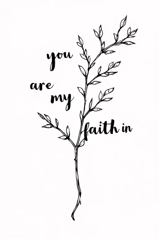 Branch With The Phrase You Are My Faith In Latin