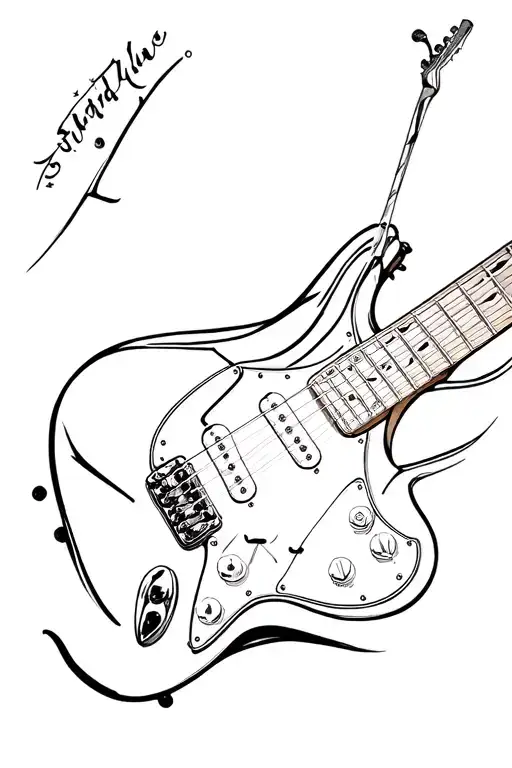 Forearm Fender Strat Guitar Modern Geomteric Motifs