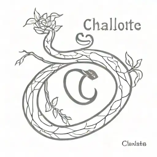 Snake With The Word Charlotte On Top And Dead Tree