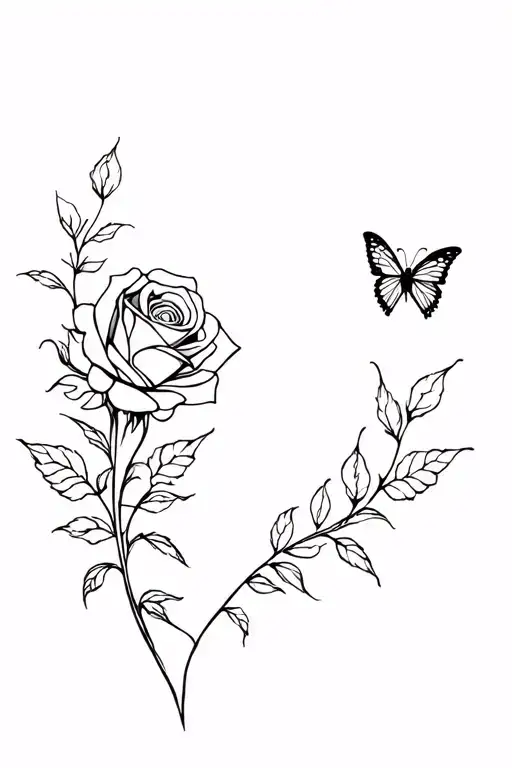 Roses And Butterfly