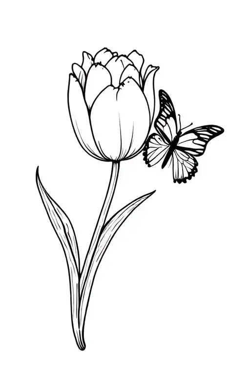 Tulip And Butterfly