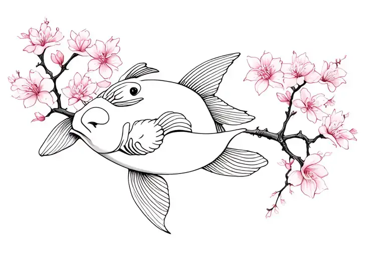 Koi Fish Cherry Blossom