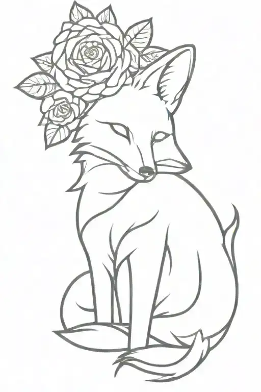 Fox With Roses