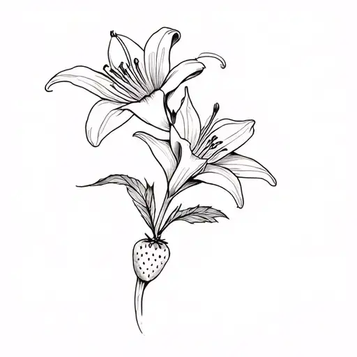 Strawberry And Lily Flower