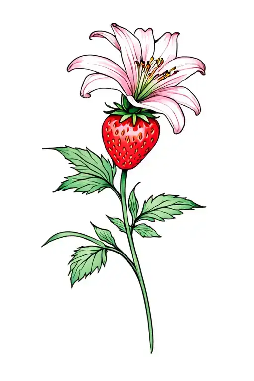 Strawberry And Lily Flower