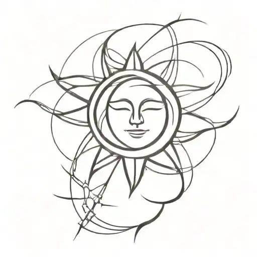 An Abstract Representation Of The Sun Sign Intertwined With Elements Of Event Management