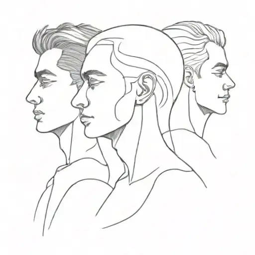 4 Male Faces In A Row With No Eyes