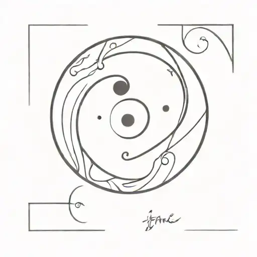 Yin-yang' Symbol But With The Words Isaac And Grace In Each Section