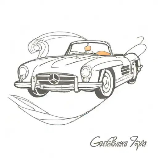 Gentleman Driving A Mercedes 300 Sl Initial