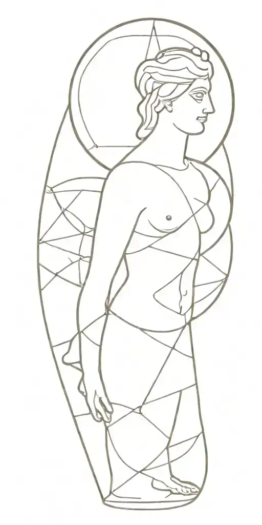 Sacred Geometry With Greek Statue