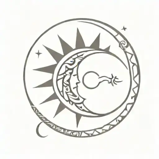 Tribal Sun And Tribal Moon