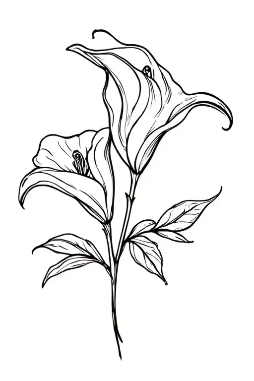 Calla Lilly And Rose Intertwined