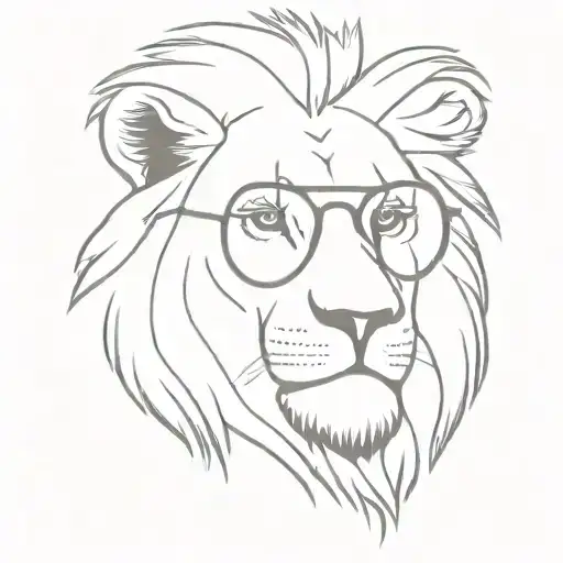 Lion Wearing John Lennon Glasses