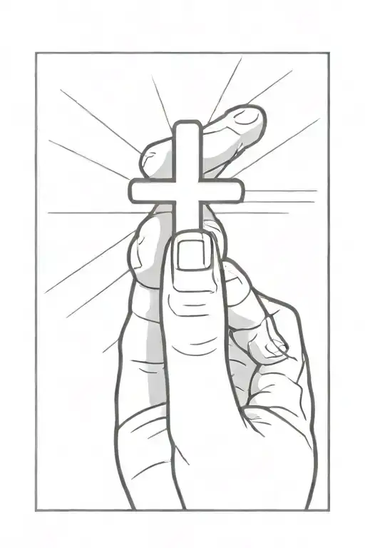 Christian Cross With Semicolon On Finger