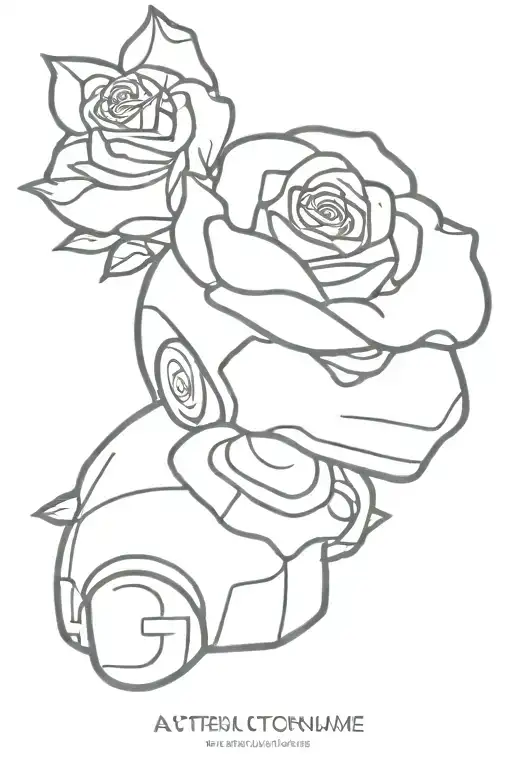 Rose And Motorbike Helmet