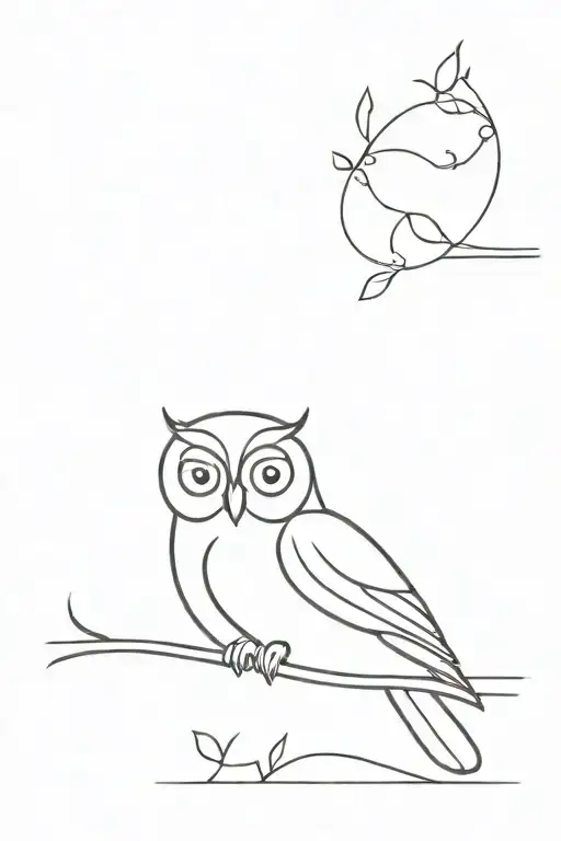 Artistic Outline Owl