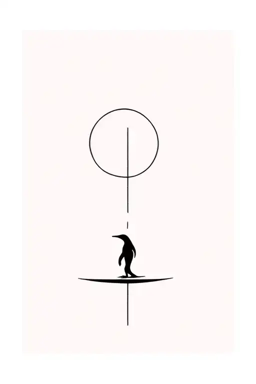 Penguin Surfing Wave With Energy