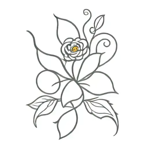 A Minimalist Tattoo Of A Flower Intertwined With A Symbol Representing Feminism