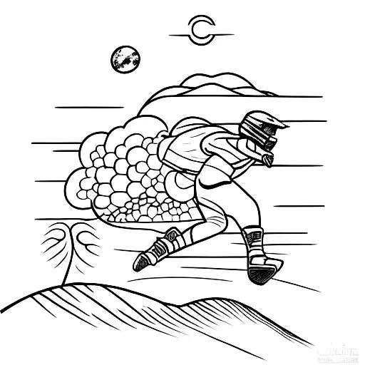 A Dirtbike Flying Over A Sandy Dune With The Sun Setting In The Distance