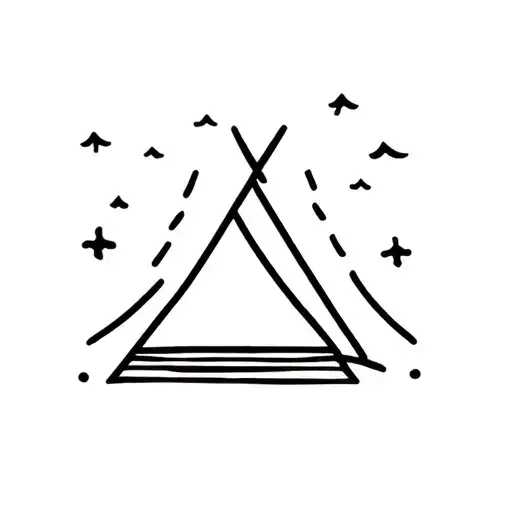 Camping Tent Pitched