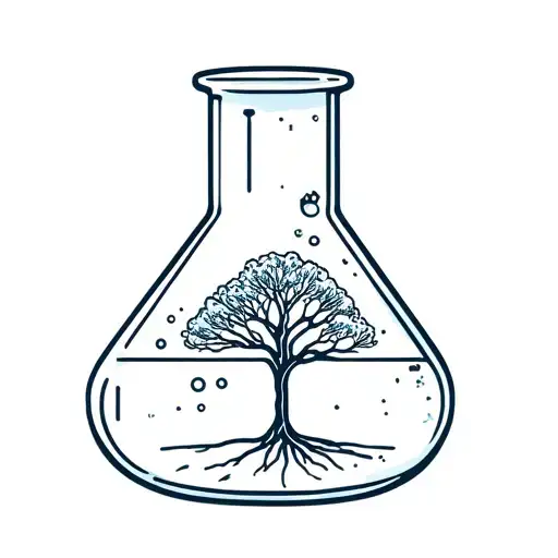 Medical Laboratory Flask With A Tree