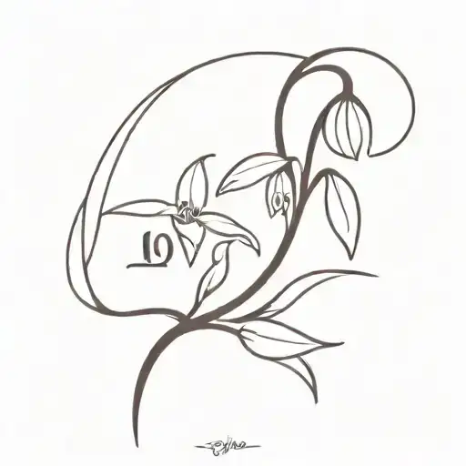 A Minimalist Tattoo Of A Delicate Snowdrop Flower With The Word 'Love' Incorporated In A Subtle Way