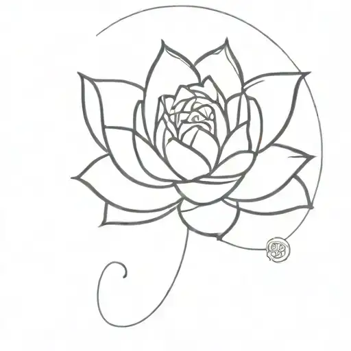 Lotus And Symbol Of Strength Inspired