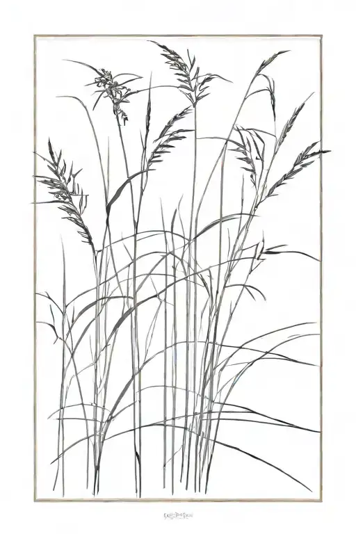 Bulrush Reeds In Black Frame