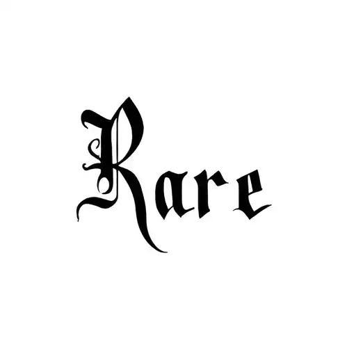 The Word Rare Written In Old English Font