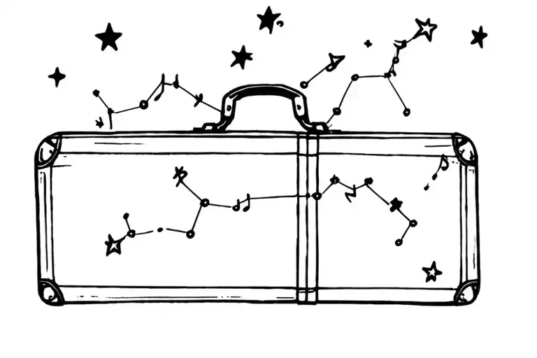 Constellation Of A Suitcase Among Stars With A Theme Of Music