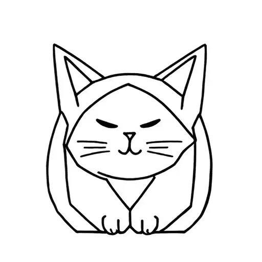 Geometric Simple Cat Cute