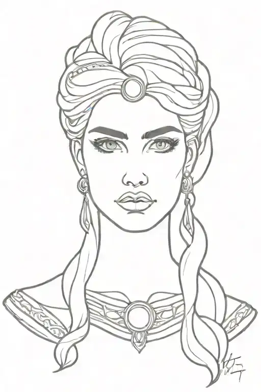 Portrait Of Aphrodite In Warrior Attire