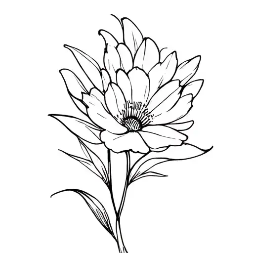 Flower Simple Line Work