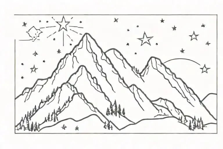 Mountain With Stars And Name Nicolas