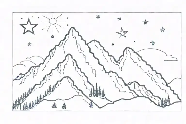 Mountain With Stars And Name Nicolas