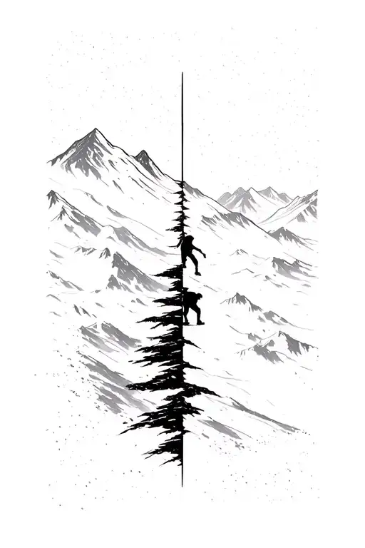 Montains Climber Reaching