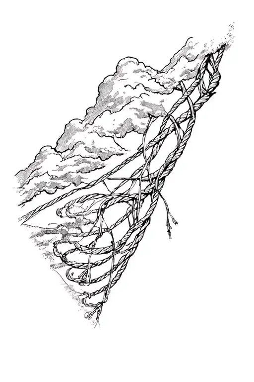 Climber On A Rope Coming