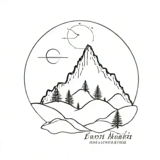 A Minimalist Tattoo Of A Mountain Silhouette With Your Children's Names Integrated Into The Design